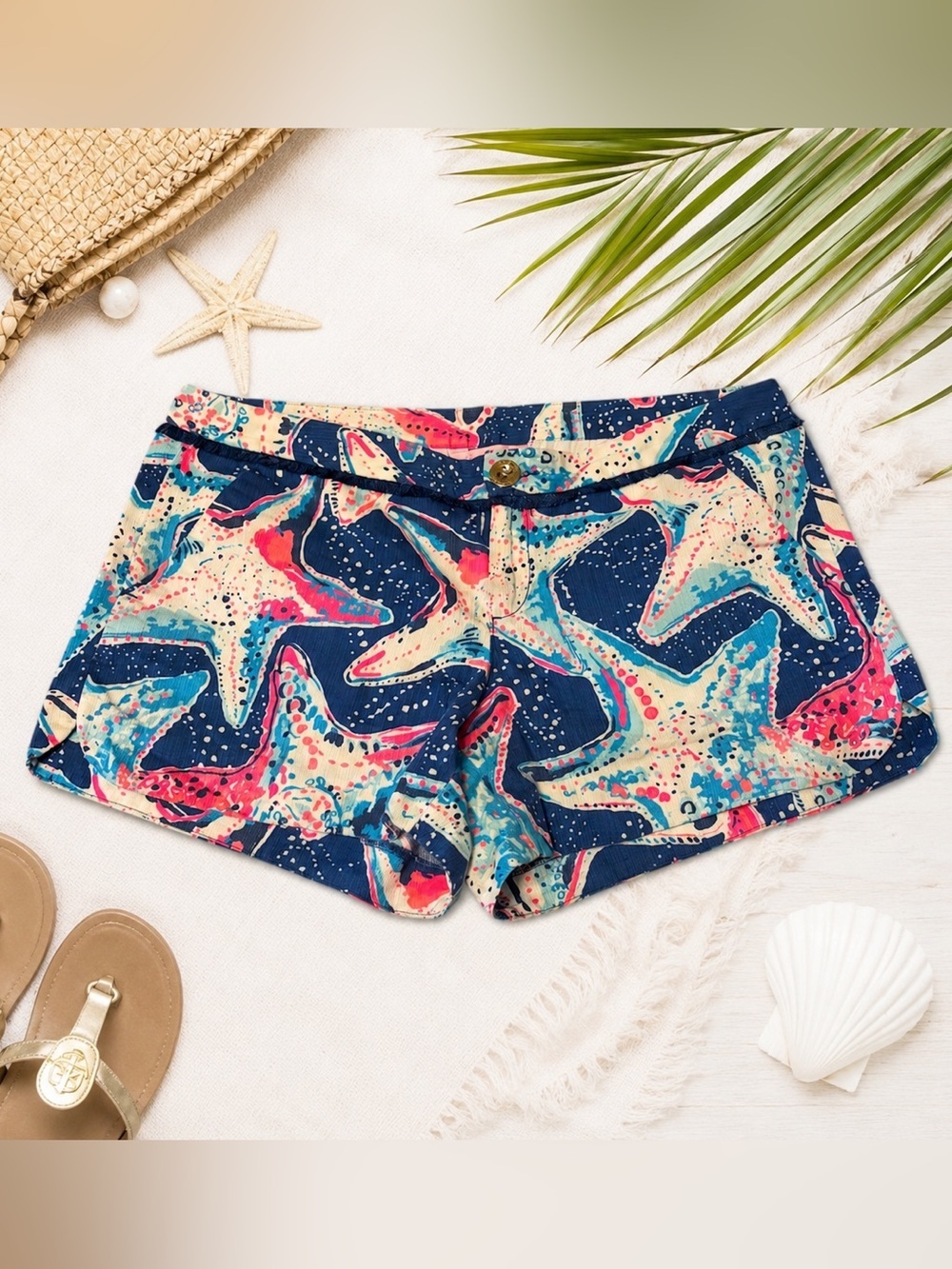 Lily Pulitzer Like New Adie Shorts Size 4 Indigo Star Struck Print